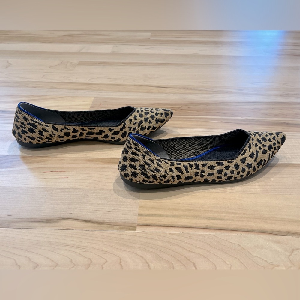 Rothy’s The Point Flats - Black and Tan Cheetah Print, Size 9.5 - Picture 6 of 9